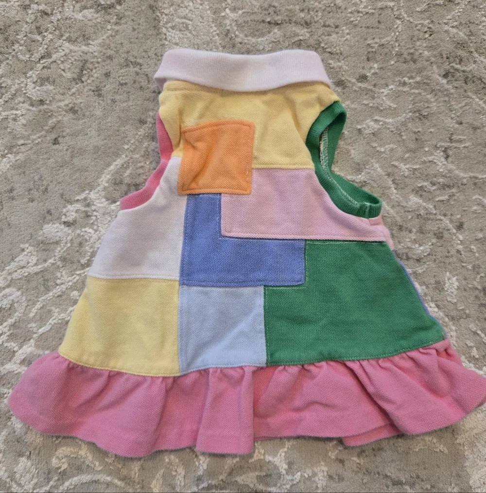 Ralph Lauren Multicolor Polo Collar Patchwork Dress